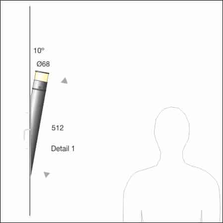 technical drawing Wall-mounted torch light FIA type 105/151