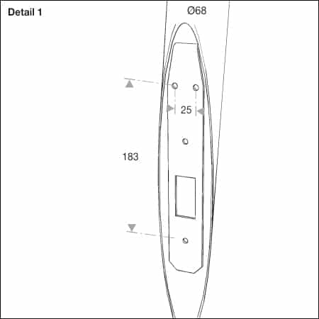 technical drawing Wall-mounted torch light FIA type 105/151