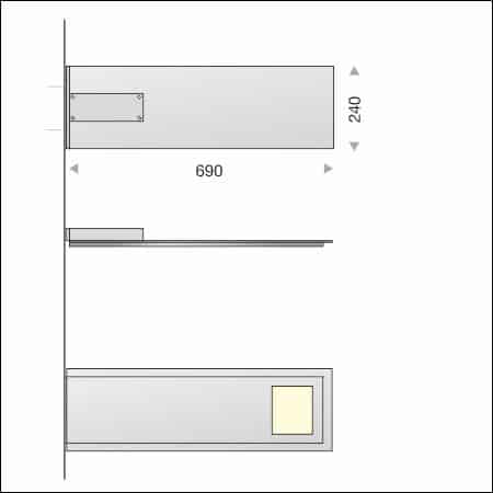 technical drawing wall light TABULARE_F_WL_er