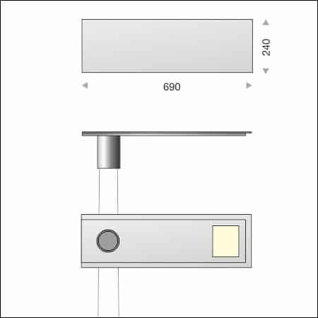 Pole light LED-TABULARE F - TECHNICAL DRAWING