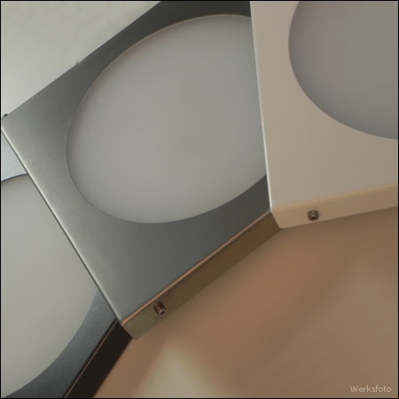 three Wall light / Ceiling light ANGOLARE QR in silver, Grey and white