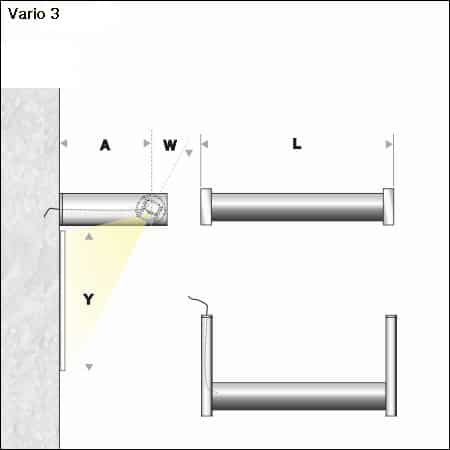 Illumination for billboards LIGHTLINE Typ 232 Vario - technical drawing