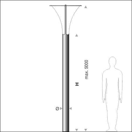 Light column CIRCOLO type 000/510 straight - technical drawing