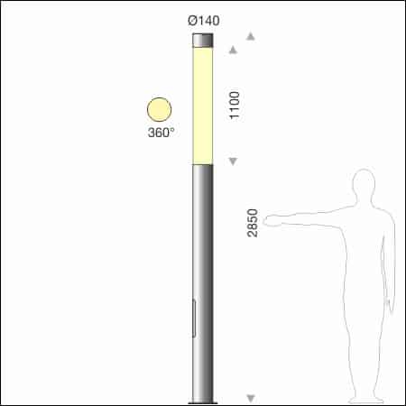 Light column COLLONA type 500/510 - technical drawing