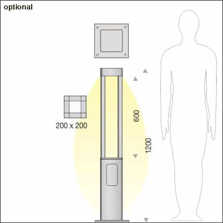 Bollard light COLLONA Q type 410 - technical drawing