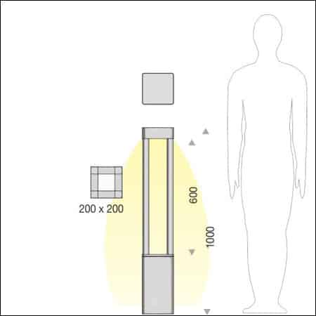 Bollard light COLLONA Q type 410 - technical drawing