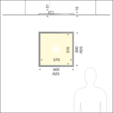 LED-Grid Panel 600 - technical drawing