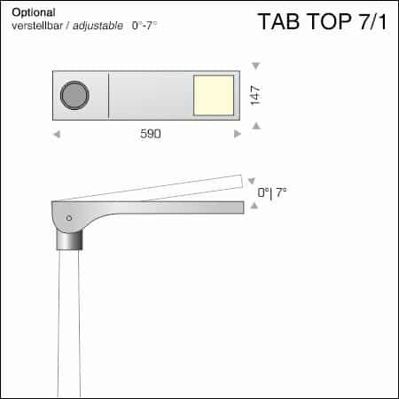 Pole light LED-TAB TOP Typ 7/1 - technical drawing