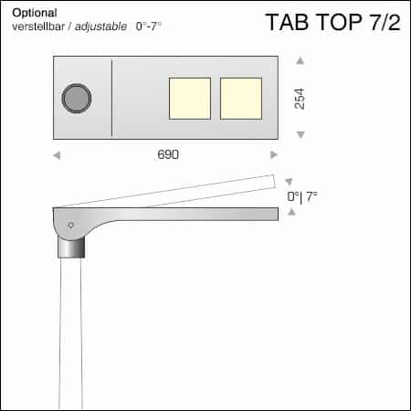 Pole light LED-TAB TOP type 7/2 - technical drawing
