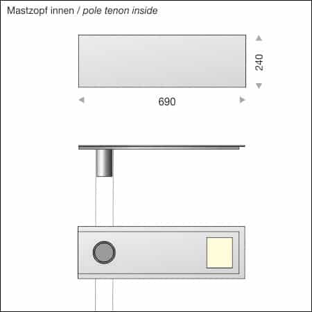 Pole light LED-TABULARE F - technical drawing