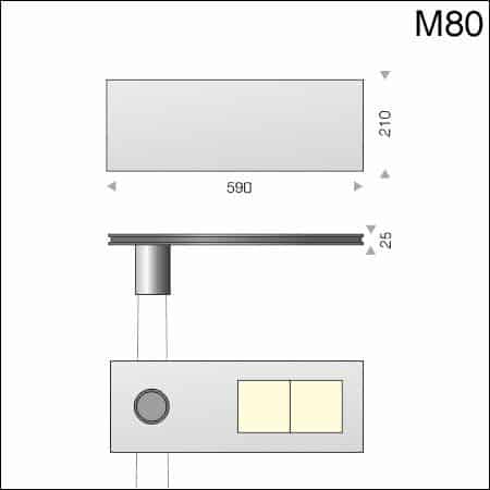 Pole light LED-TABULARE M Tandem - technical drawing
