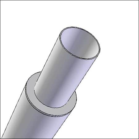 Poles Round tubular stainless steel - technical drawing