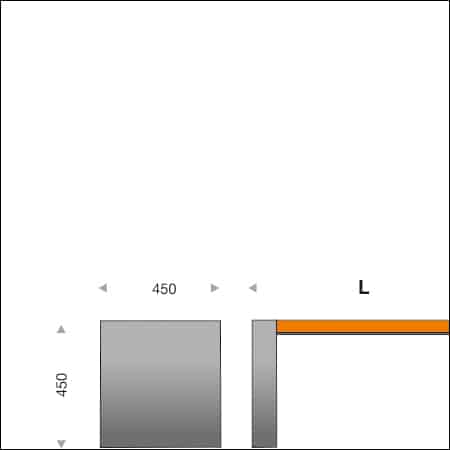 Seating bench QUADRATONE LED - technical drawing