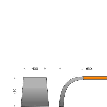 Seating bench LED-DL light bench - technical drawing