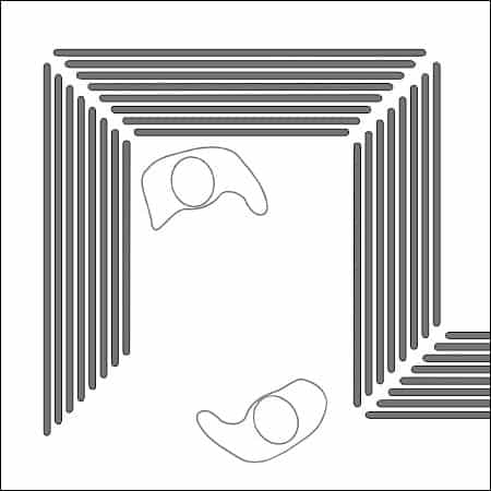 seating bench TUBO - technical drawing