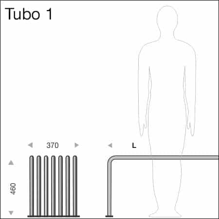 seating bench TUBO - technical drawing
