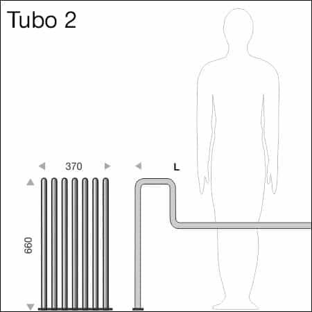 seating bench TUBO - technical drawing