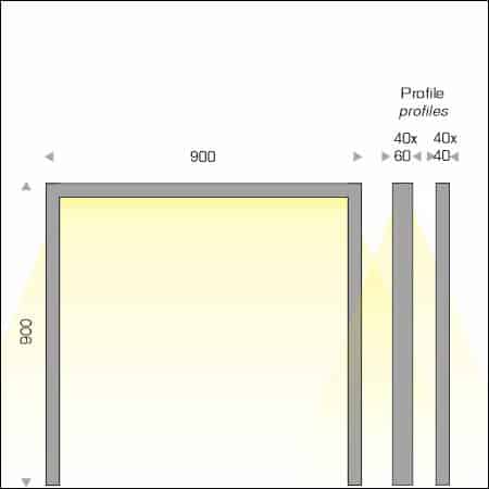 Bicycle rack QUADRATONE LED type A - technical drawing