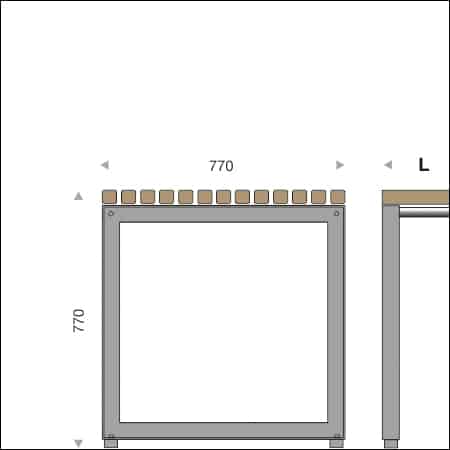 table QUADRATONE T - technical drawing