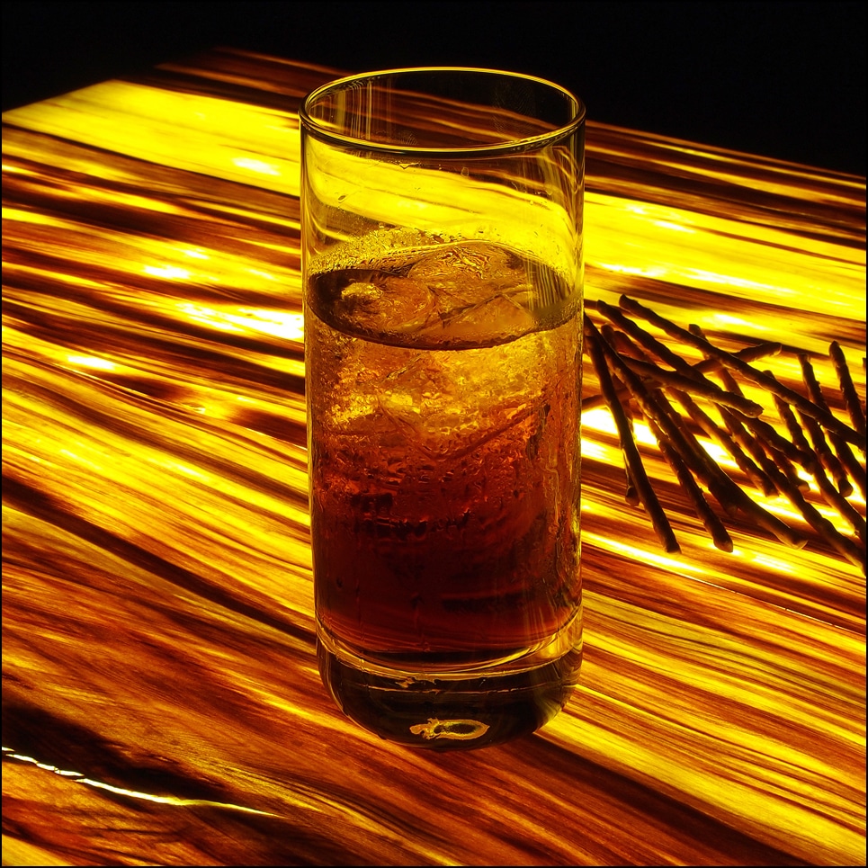 illuminated wooden table