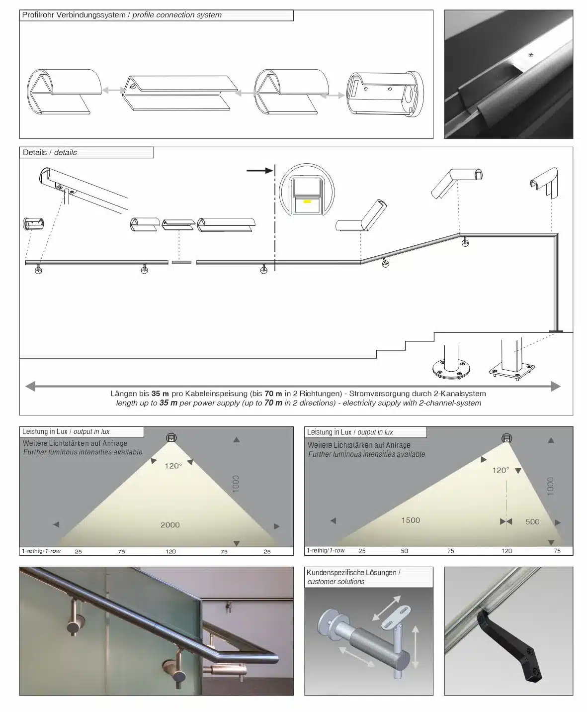 technical drawing for handrail with wall mounting 3