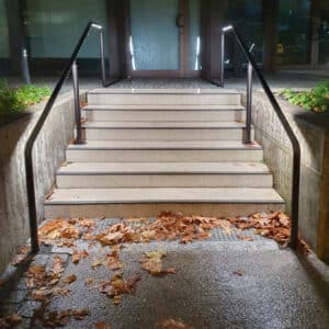 LED stainless steel handrail project at the Hattersheim Town Hall