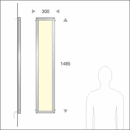 Technische Zeichnung Wand- / Deckenleuchte ANGOLARE Typ 565/300 für Innen und Außen