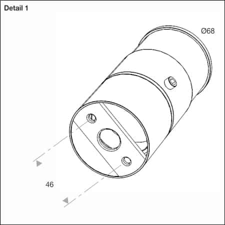 Technische Zeichnung Wandleuchte / Deckenleuchte FIA Typ A + B 360°