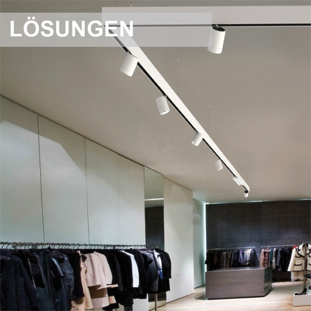 Ausstellung / Verkauf / Beratung 6 LECCOR LICHT FORUM – Ausstellung / Beratung / Verkauf / - Beispiel Bekleicungsgeschäft mit Lichtschienen