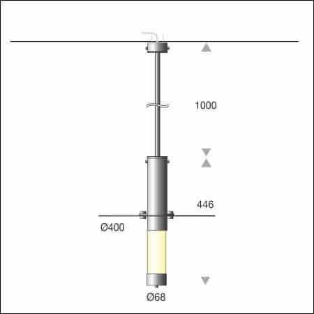 Deckenleuchte FIACCO Typ 505/090 - technische Zeichnung