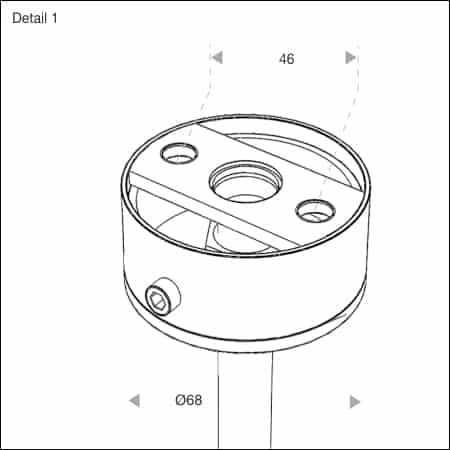Deckenleuchte FIACCO Typ 505/090 - technische Zeichnung