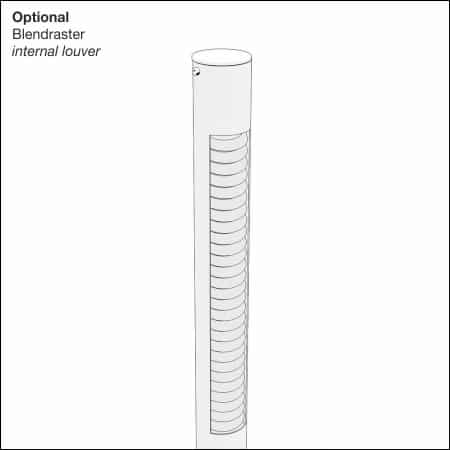 Pollerleuchte FIACCOLA Typ 410 - Blendraster, technische Zeichnung