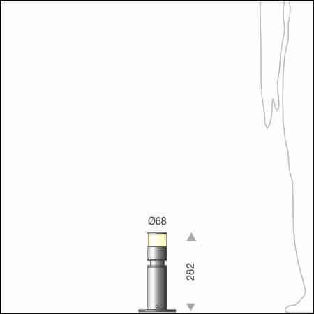 Pollerleuchte FIA Typ 131 - technische Zeichnung