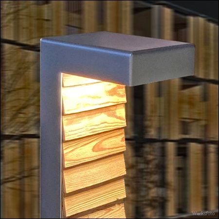 Standrohrleuchte CUBANO Typ 510 - Detail Holz