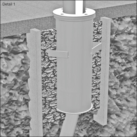Pollerleuchte LIGHTLINE Typ 410 - technische Zeichnung