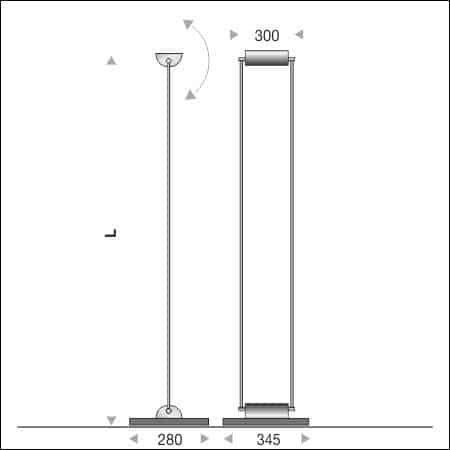 Standrohrleuchte SEMI CILINDRO - technisch Zeichnung