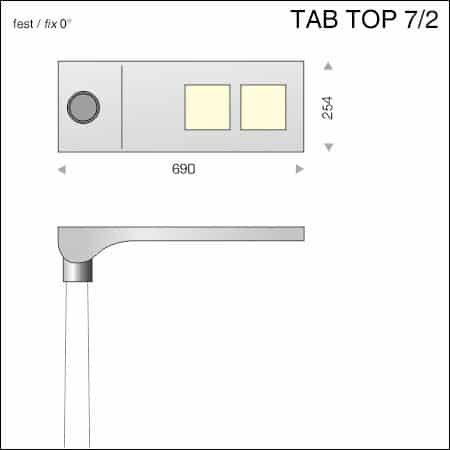 Mastleuchte LED-TAB TOP Typ 7/2 -technische Zeichnung
