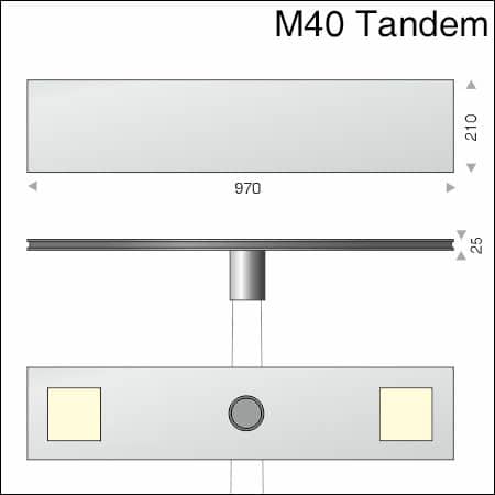 Montageanleitung TABULARE M40 Tandem - technische Zeichnung