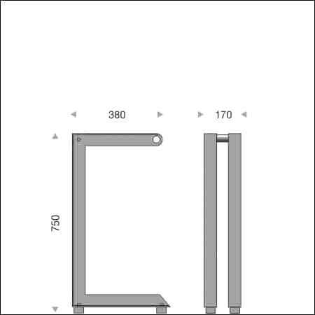 Fahrradparker / -ständer QUADRATONE MEZZO - technische Zeichnung