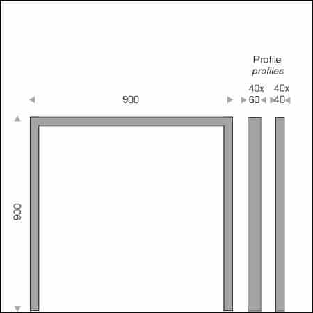 Fahrradparker / -ständer QUADRATONE R Typ A - technische Zeichnung